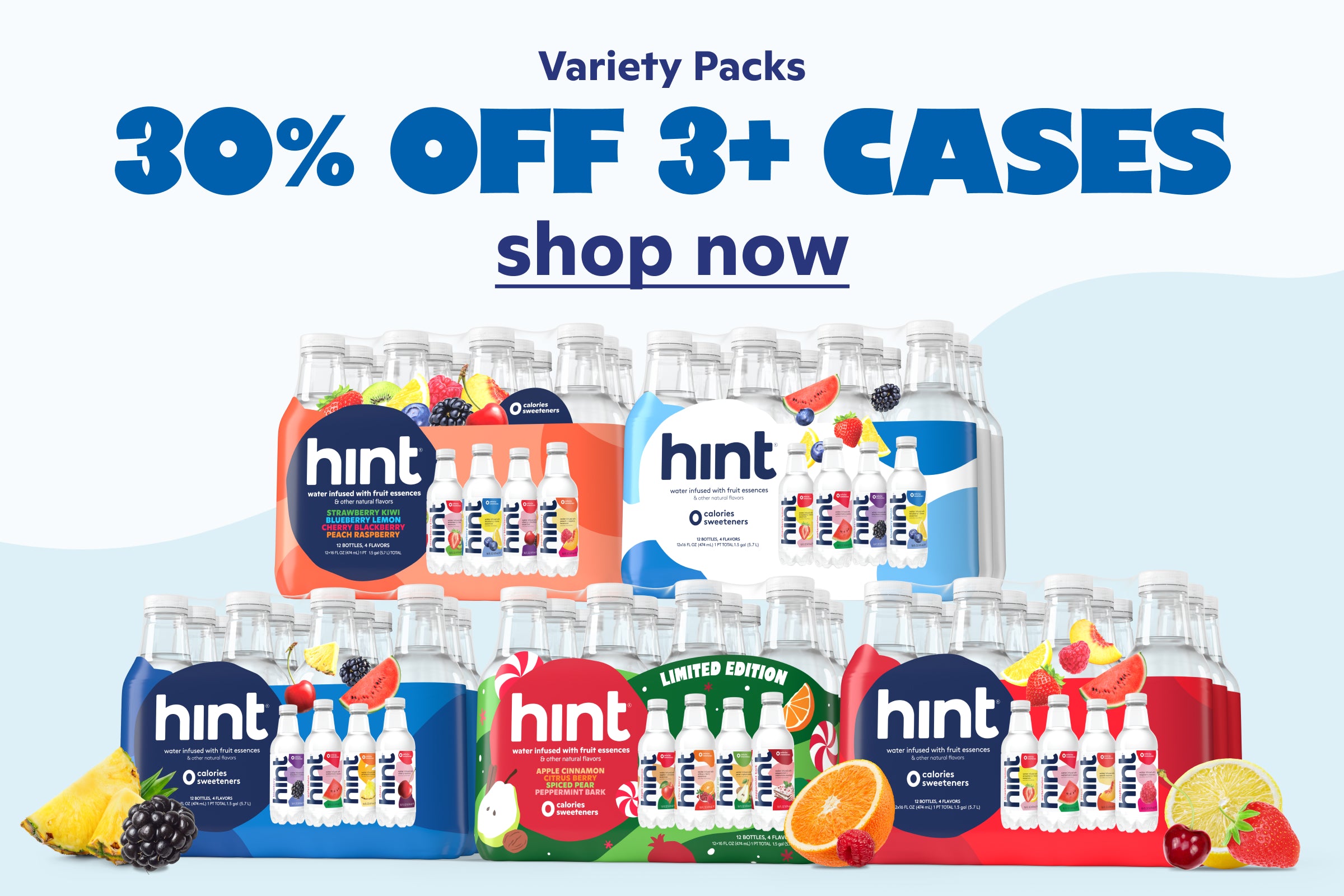 30% off 3+ variety packs, shop now. 